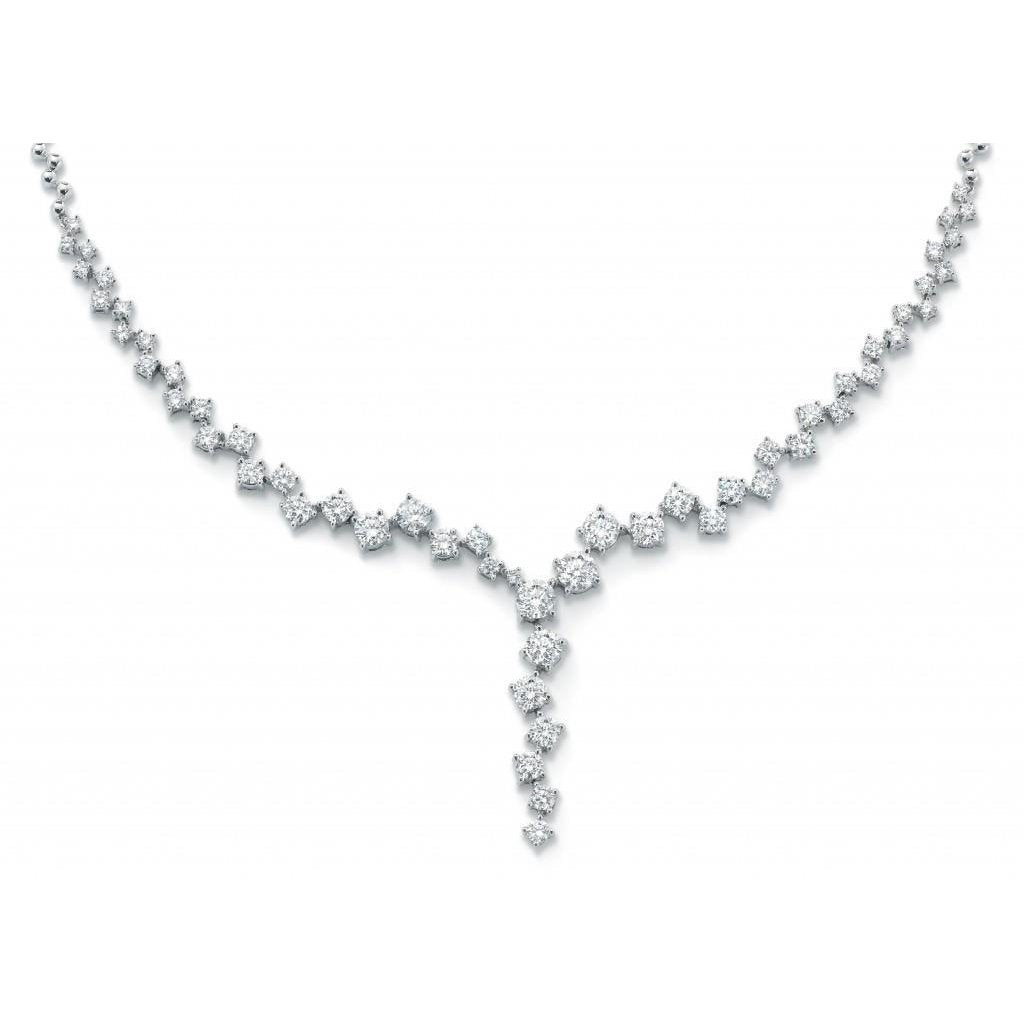 16 Carats Round Diamond Women Jewelry Necklace Solid White Gold 14K Necklace