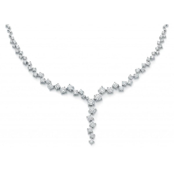 16 Carats Round Diamond Women Jewelry Necklace Solid White Gold 14K Necklace