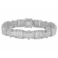 6 Carats Round Shape Men Natural Earth Mined Diamond Bracelet White Gold 14K