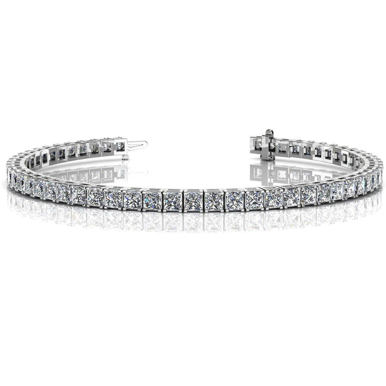 6 Ct Princess Cut Diamond Ladies Tennis Bracelet White Gold Jewelry Tennis Bracelet