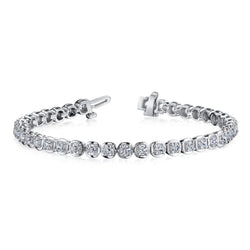 Genuine  6 Ct Round Cut Diamond Ladies Tennis Bracelet White Gold Jewelry