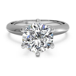 Ladies Solitaire Round Diamond Wedding Ring White Gold 14K