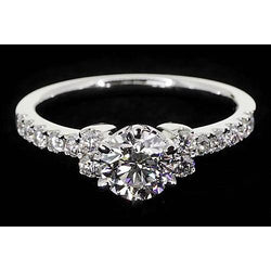 Round Diamond Engagement Ring 2 Carats Simple Jewelry New