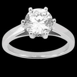 Round Solitaire Diamond Ring 3 Carat Lady Jewelry