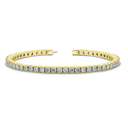 Real 5 Carats Round Diamond Tennis Bracelet Yellow Gold 14K