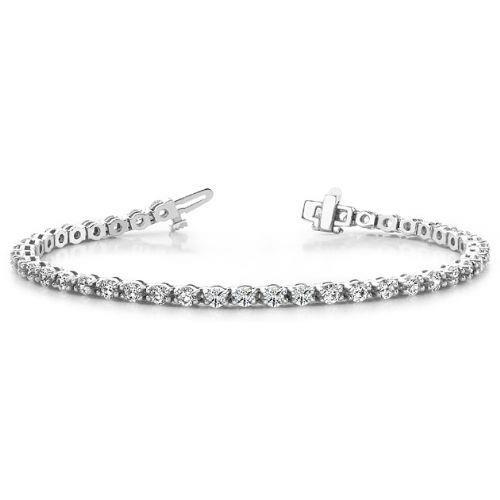 6.15 Ct Round Cut Small Lab Grown Diamond Tennis Bracelet Gold White 10K