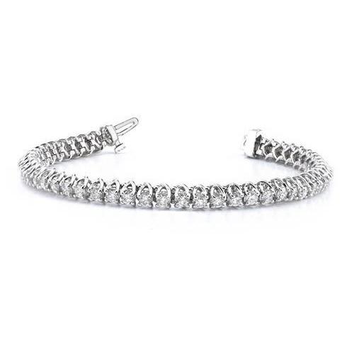 6.30 Carats Round Brilliant Cut Lab Grown Diamonds Tennis Bracelet WG 14K