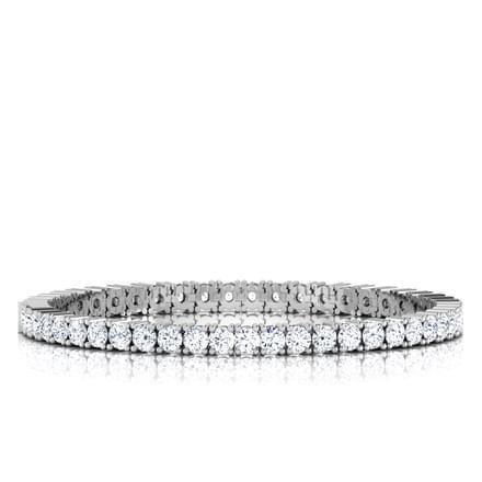 6.30 Carats Round Cut Lab Grown Diamond Tennis Bracelet White Gold Fine Jewelry