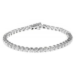 6.30 Carats Round Cut Sparkling Lab Grown Diamonds Tennis Bracelet Gold White