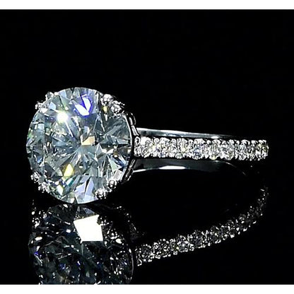 Solitaire Ring with Accents 6.50 Carats Diamond Ring Solitaire With Accents