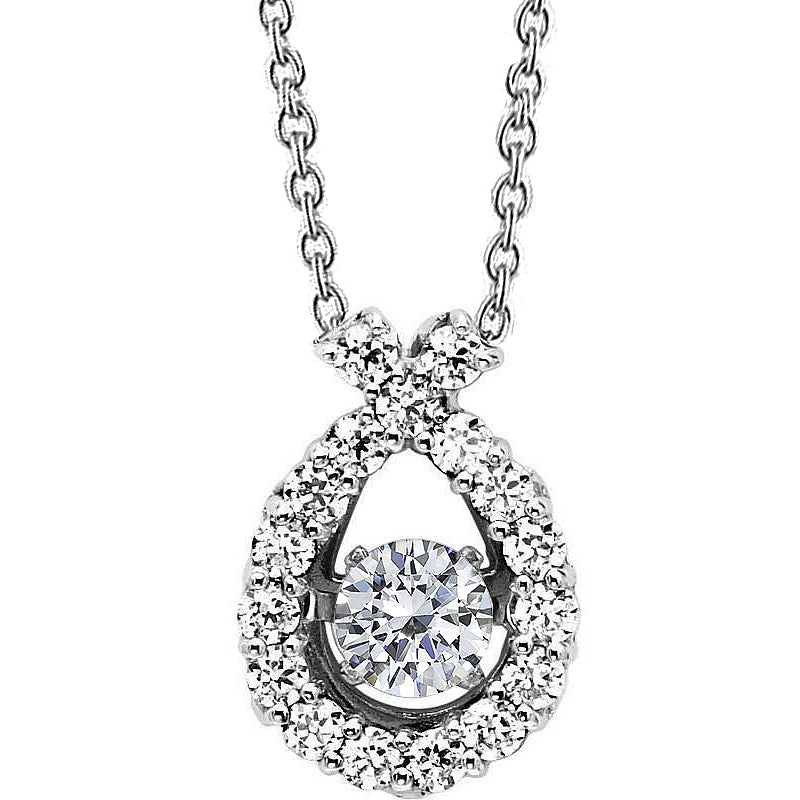 6.5 Carats Round Natural Diamond Pendant White Gold 14K Prong Set
