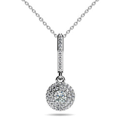 2 Ct Sparkling Natural Earth Mined Diamonds Enduring Sparkle Drop Pendant Necklace