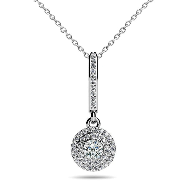 2 Ct Sparkling Natural Earth Mined Diamonds Enduring Sparkle Drop Pendant Necklace