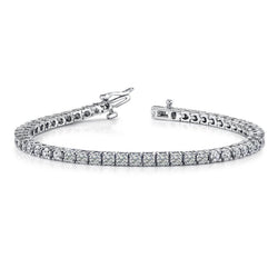6.60 Carats Sparkling Round Cut Lab Grown Diamond Tennis Bracelet White Gold