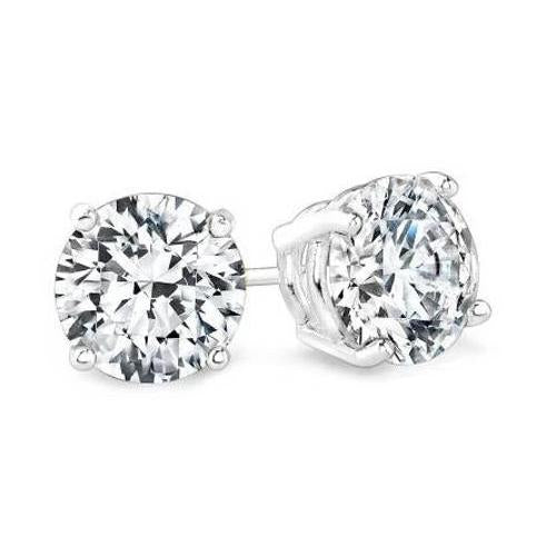 6.00 Carat Round Cut Diamond Stud Earrings White Gold 14K Stud Earrings