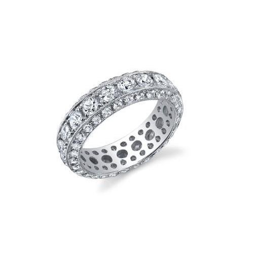 6.00 Carats Round Cut Diamonds Eternity Wedding Band White Gold 14K Eternity Band