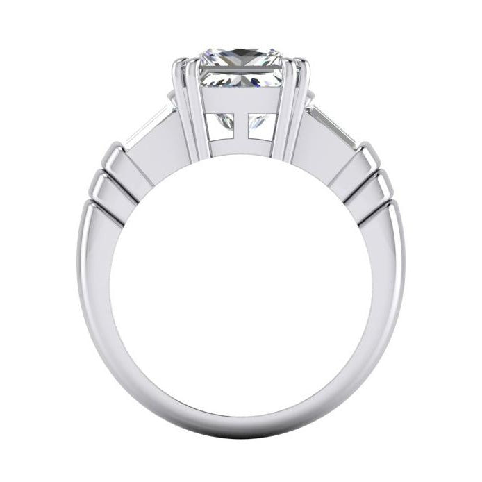 Big Diamond Ring 4.50 Ct. Diamond Three Stone Gold  Ring