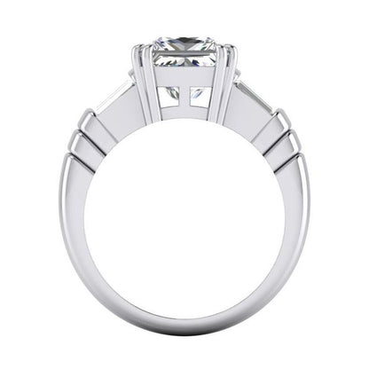 Big Diamond Ring 4.50 Ct. Diamond Three Stone Gold  Ring