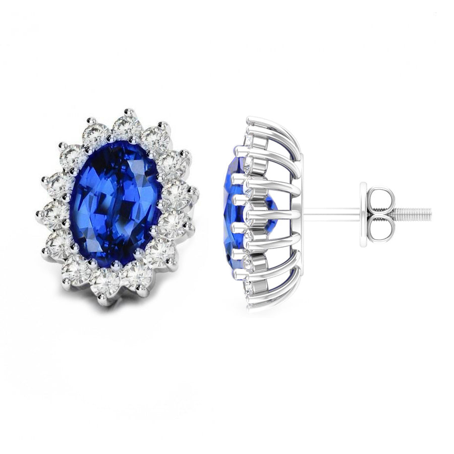 Products  best ladies sri Lanka Blue Sapphire Diamonds Ladies Studs Earrings