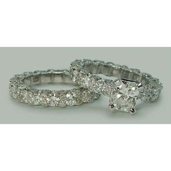 6.25 Carat Diamonds Engagement Ring  Band Set White Gold Engagement Ring Set