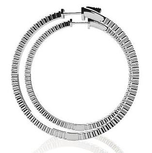 Products Ladies Hoop Earrings F Vvs1 4.30 Carats Diamond