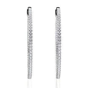 Products Ladies Hoop Earrings F Vvs1 4.30 Carats Gold 14K