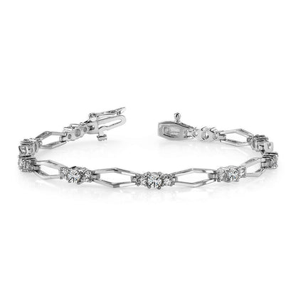 4.50 Carats Round Diamond Link Bracelet White Gold Jewelry 14K Tennis Bracelet