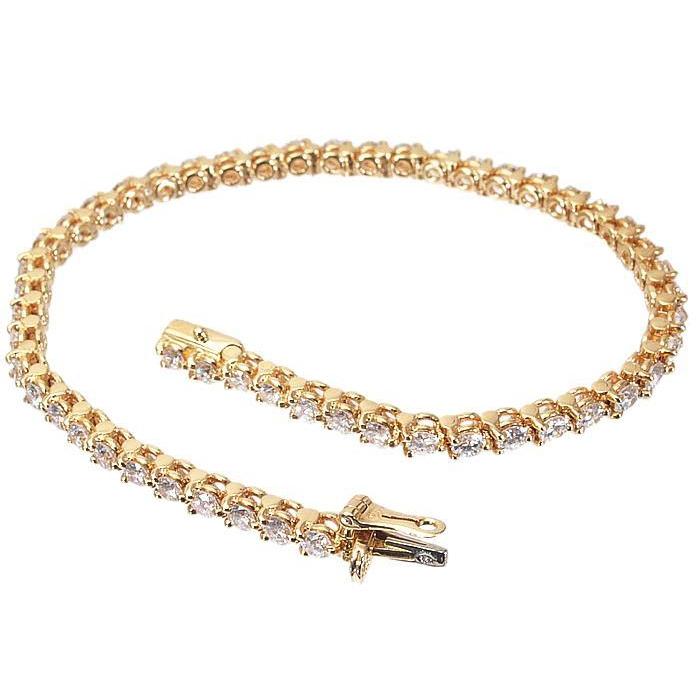 6.35 Carats Prong Set Round Cut Diamonds Tennis Bracelet Yg 10K Tennis Bracelet