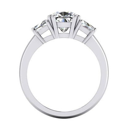 Sparkling Three Stone 2.20 Carats Cushion Diamond Wedding Ring