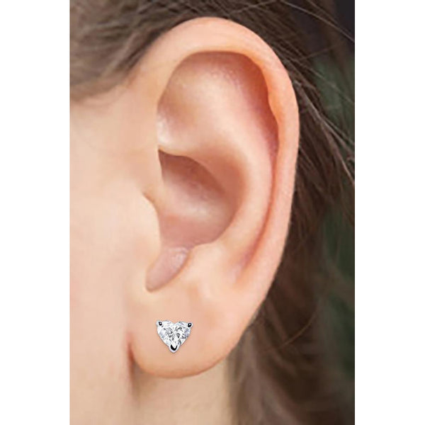 Heart Cut Sparkling 2.50 Ct Diamonds Women Studs Earring White Gold
