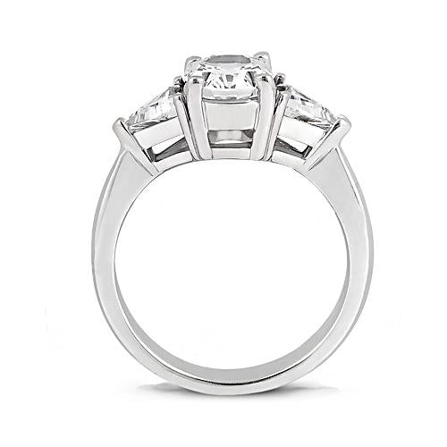 Three Stone Ring 2.71 Ct. Ring Big Diamonds Engagement Ring Three Stone