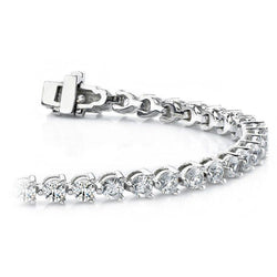 6 Ct Round Cut Lab Grown Diamond Tennis Bracelet White Gold Sparkling