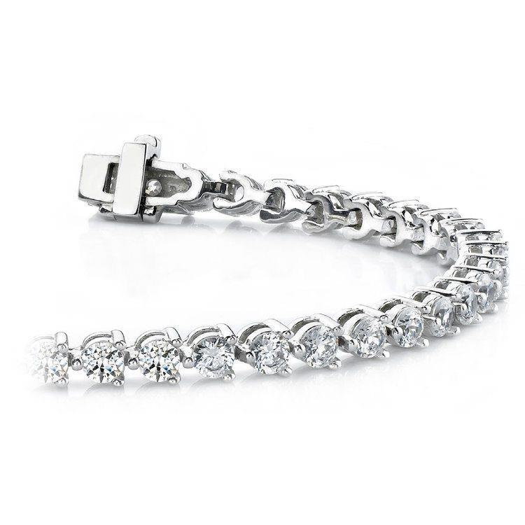 6.5 Ct Round Cut Diamond Tennis Bracelet White Gold 14K Sparkling Tennis Bracelet