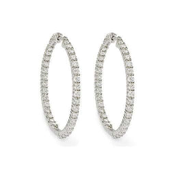 6.50 Ct. Brilliant Cut Sparkling Diamonds Women Hoop Earrings Gold
