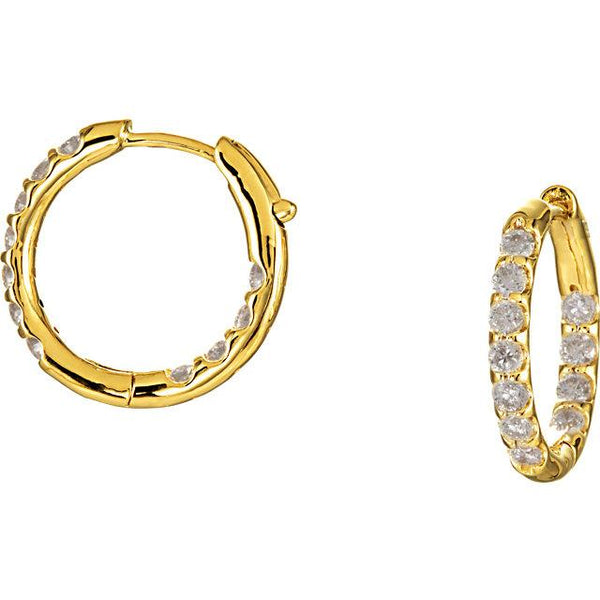 New Stylish Beatiful Ladies Yellow Gold Hoop Earrings