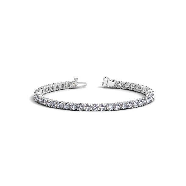 lab grown round diamond 6.60ct bracelet front view