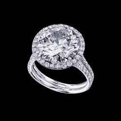 Natural  6.75 Ct. Diamonds Fancy Ring Halo Jewelry Engagement Anniversary WG