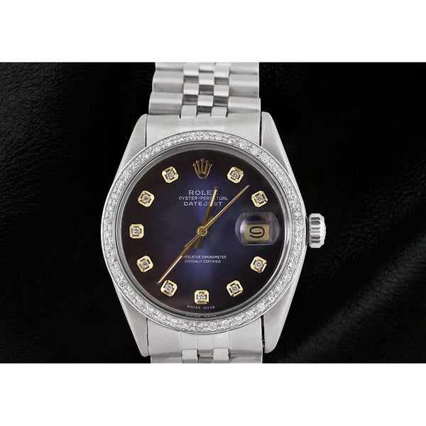 Rolex Blue Diamond Dial Jubilee Bracelet Ss Rolex Datejust Watch