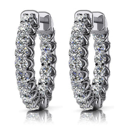 6.80 Carats G Vvs1 Natural Diamonds Women Hoop Earrings Gold White 14K