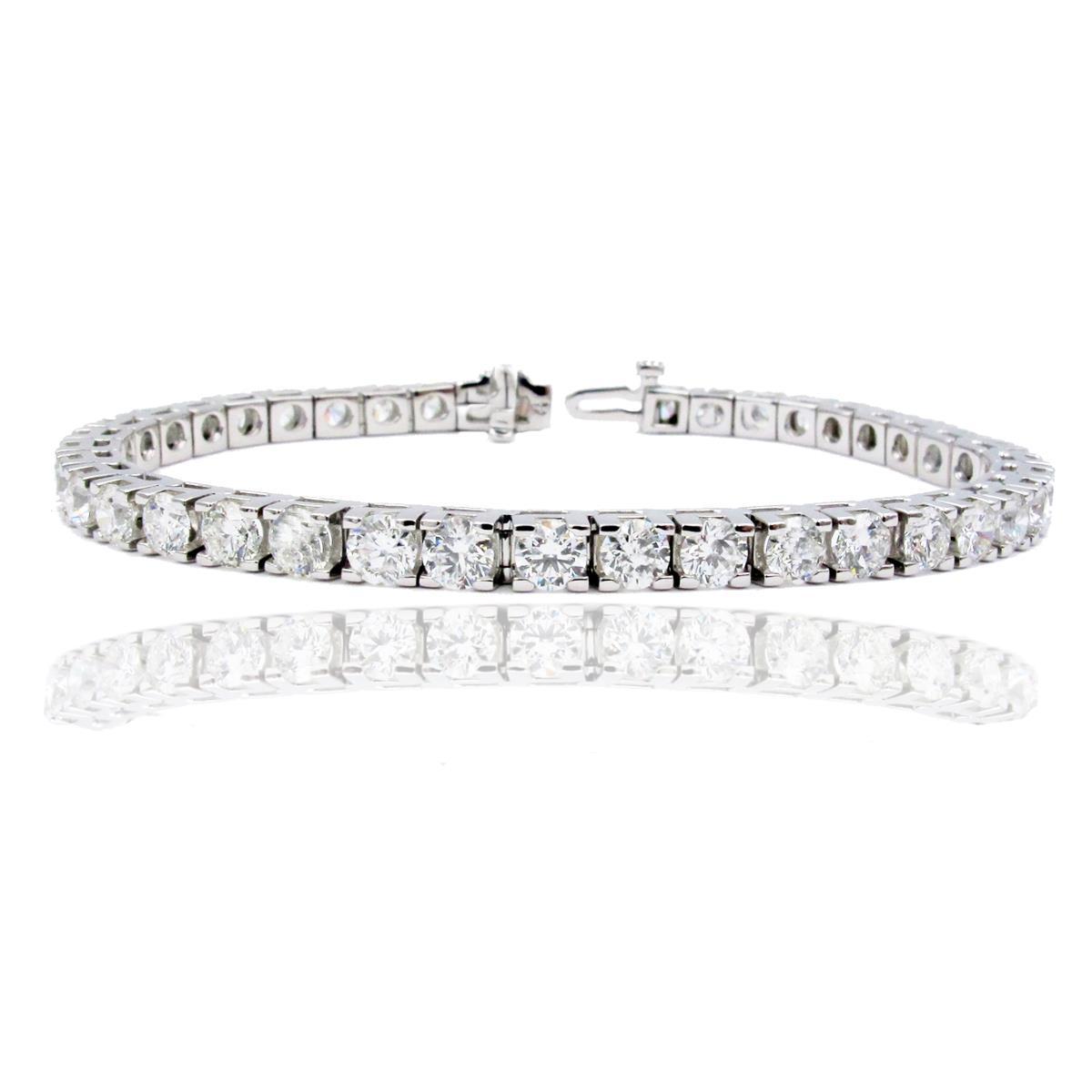 7.60 Carats Sparkling Brilliant Cut Diamonds Tennis Bracelet Wg Tennis Bracelet
