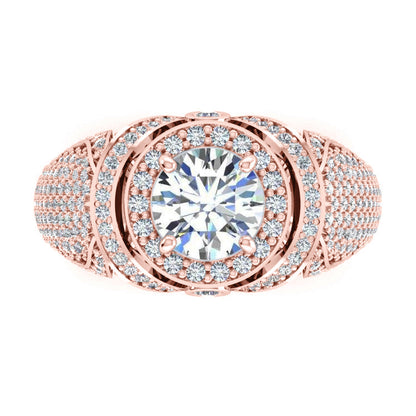 Products Big Round Diamond Men's Ring With 5.50 Carats White Gold 14K