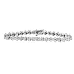 7.35 Carats Sparkling Natural Diamond Women Tennis Bracelet White Gold 14K