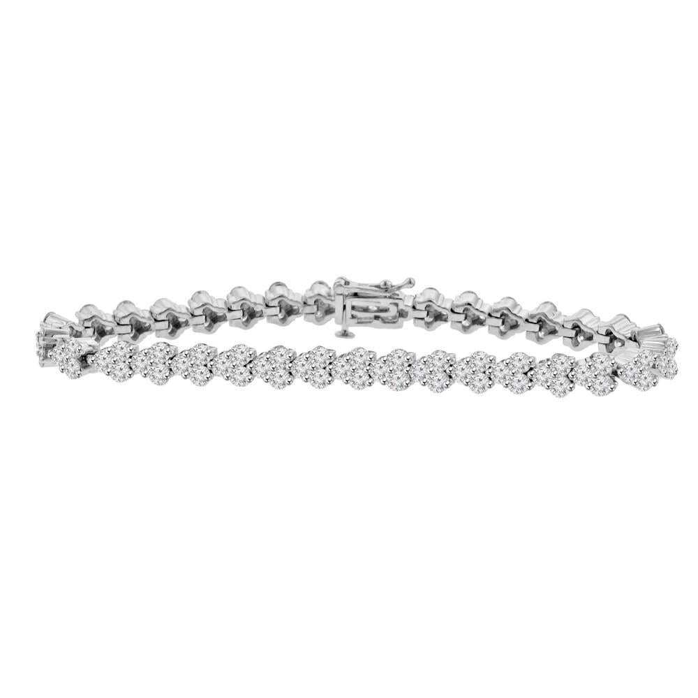 7.35 Carats Sparkling Diamond Women Tennis Bracelet White Gold 10K Tennis Bracelet