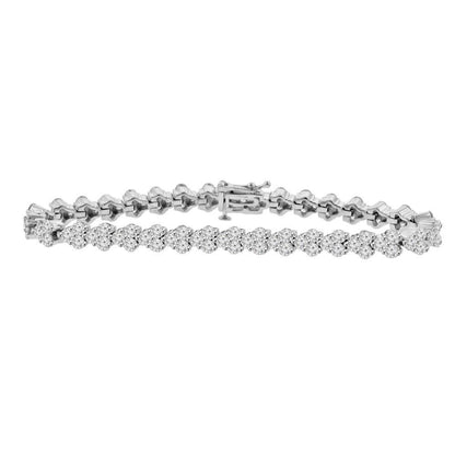 7.35 Carats Sparkling Diamond Women Tennis Bracelet White Gold 10K Tennis Bracelet