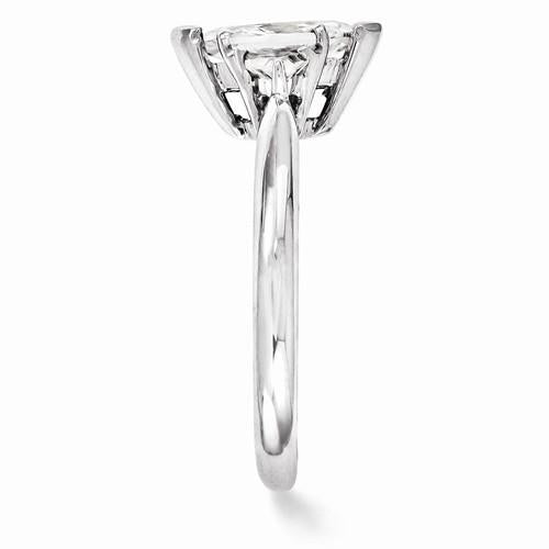 Three Stone Ring Diamond Engagement Ring 14K White Gold Three Stone