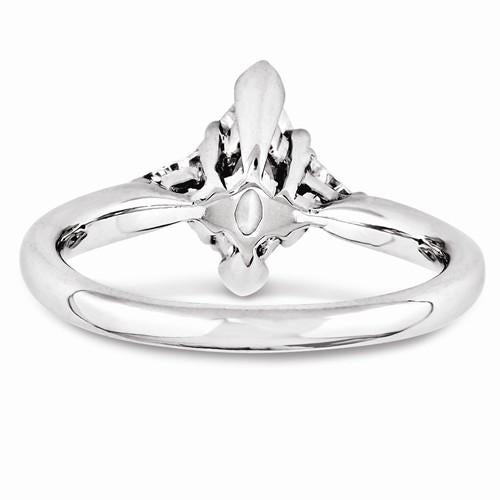 Diamond Engagement Ring 14K White Gold Three Stone Three Stone Ring
