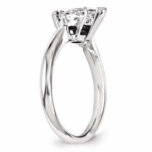 Diamond Engagement Ring 14K White Gold Three Stone Three Stone Ring