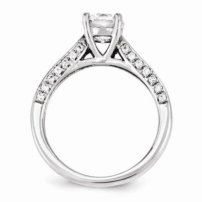 Solitaire Ring with Accents White Gold Diamond
