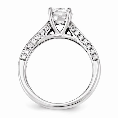 Solitaire Ring with Accents White Gold Diamond