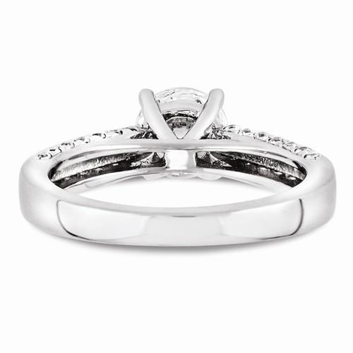 Diamond Engagement Ring White Gold New Solitaire Ring with Accents